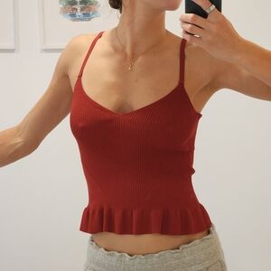 Sandro ochre peplum tank top size 1 / S